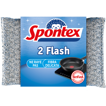Image de Éponge grattante à vaisselle non rayante Flash SPONTEX, 2