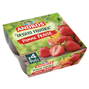 Image de Compote Pomme Fraise ANDROS - 4 pots de