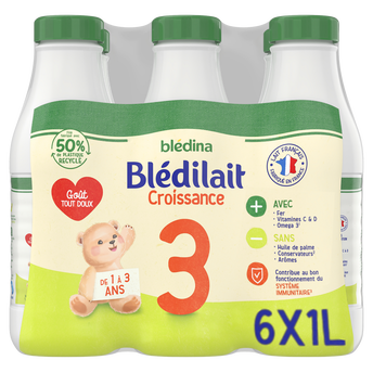 Image de Lait de croissance bébé liquide 3ème âge de 1 à 3 ans BLEDILAIT BLEDINA