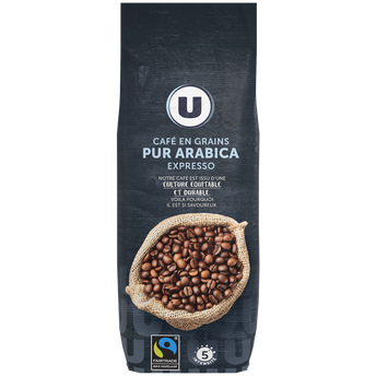 Image de U
Café en grains Bio EXPRESSO N°5 - 500g, Café en grains Bio EXPRESSO N°6