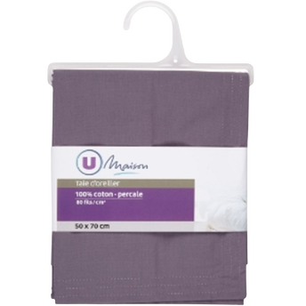 Image de U MAISON
Taie d'oreiller volant plat percale 50x70