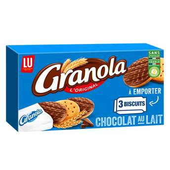 Image de Biscuits sablés nappés au chocolat au lait GRANOLA, paquet de