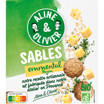 Image de Sablés apéritifs emmental & thym bio Aline & Olivier