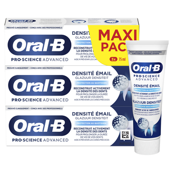 Image de Dentifrice densité émail protection quotidienne ORALB 3x75mlDentifrice densité émail protection quotidienne ORALB