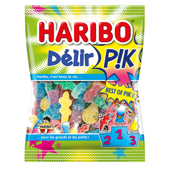 Image de Bonbons gélifiés acides Delir' Pik HARIBO, sachet de