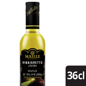 Image de Vinaigrette à l'huile d'olive et aux olives noires MAILLE, bouteille de