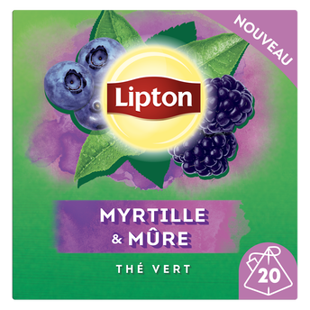 Image de Thé vert myrtille et mûre LIPTON x20 sachets pyramid