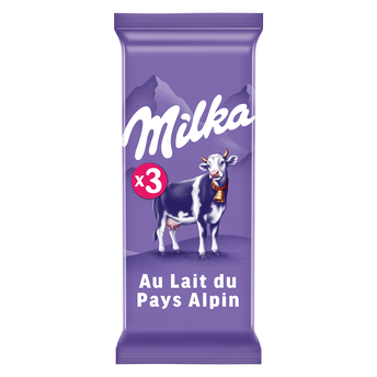 Image de Chocolat au lait MILKA - 3 tablettes de