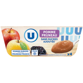 Image de U
Purée de pommes pruneaux sans sucres ajoutés