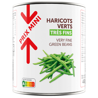 Image de Haricots verts très fins PRIX MINI - Boîte de 440g net