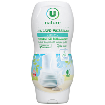 Image de U NATURE
Gel lave-vaisselle tout en 1 flacon de
