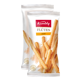 Image de Flûtes au sésame KAMBLY, 2 paquets de