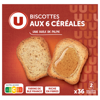 Image de U
Biscottes aux 6 céréales  x36
