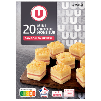 Image de U
Mini croques jambon-emmental surgelés x20