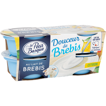 Le Petit Basque Douceur De Brebis Au Citron Le Petit Basque, 4x100g
