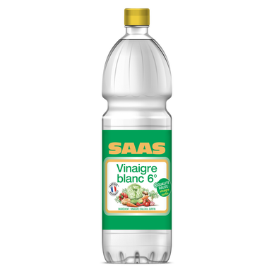 Vinaigre blanc SAAS, 6°, bouteille de 1l - Super U, Hyper U, U Express 