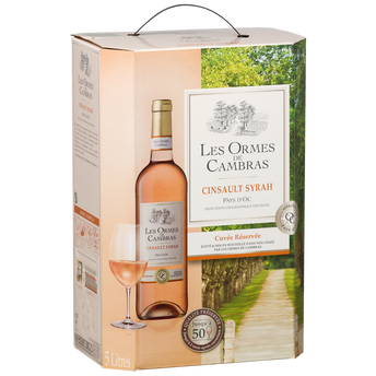 Image de Vin rosé IGP de pays d'Oc Cinsault Syrah LES ORMES DE CAMBRAS, - Fontaine à vin