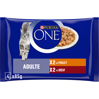Image de Sachets fraîcheur pour chat adulte émincés de poulet et de boeuf PURINA ONE
