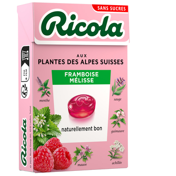 Image de Bonbons framboise mélisse sans sucres RICOLA, boîte