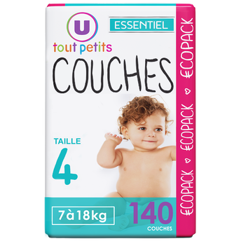 Image de U TOUT PETITS
Couches essentiel T4 7/18kg  carton x