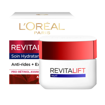 Image de Crème visage Nuit Anti-Rides Extra Fermeté Revitalift L'OREAL PARIS -Pot