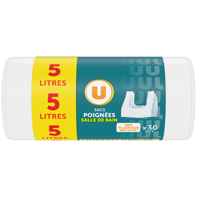 Sac poubelle poign es sp cial salle de bain 5L x30 Super U
