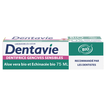 Image de Dentifrice gencives sensibles bio DENTAVIE, tube de