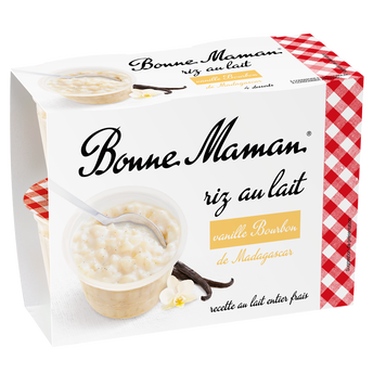 Image de Riz au lait à la vanille naturelle BONNE MAMAN - 4 pots de