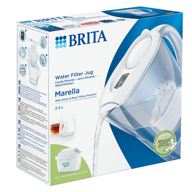 Carafe filtrante BRITA Marella blanc + 1 cartouche maxtra pro - Super U,  Hyper U, U Express 