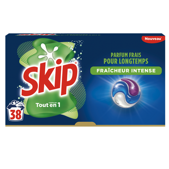 Image de SKIP - Lessive en Capsules - 3 en 1 - Fraicheur Intense - 38 lavages -806