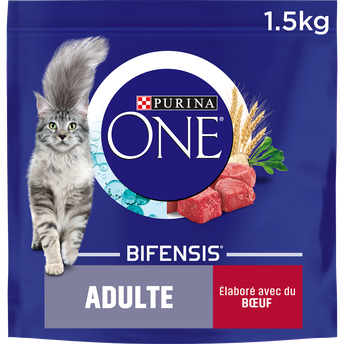 Image de Croquettes pour chat adulte Boeuf, Céréales Complètes PURINA ONE