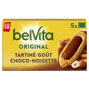 Image de Biscuits petit déjeuner "Le Tartiné" chocolat noisette Belvita LU - Paquet de