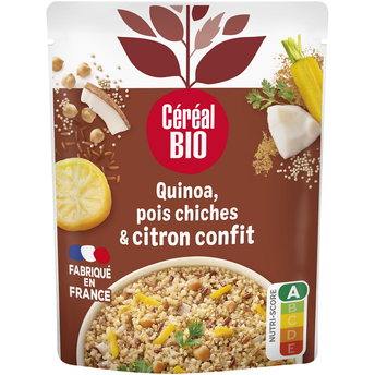 Image de Quinoa Royal Pois Chiches Citron Confit repas express CEREAL BIO