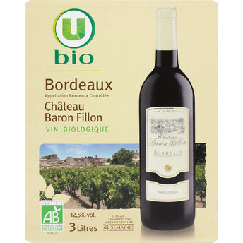 Image de U BIO
Vin rouge AOP Bordeaux Château Baron Fillon fontaine à vin
