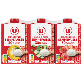 Image de U
Crème semi-épaisse, 30%MG, Brique