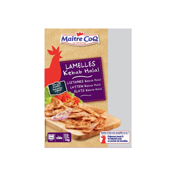 Image de Lamelles kebab cuites halal MAITRE COQ, sachet de