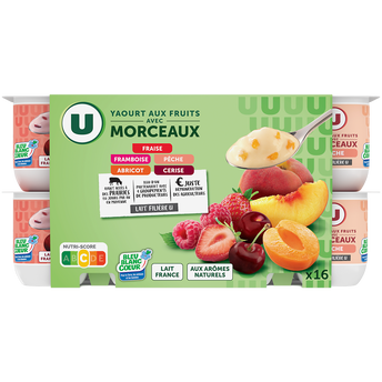 Image de U
Yaourt aux morceaux de fruits panachés