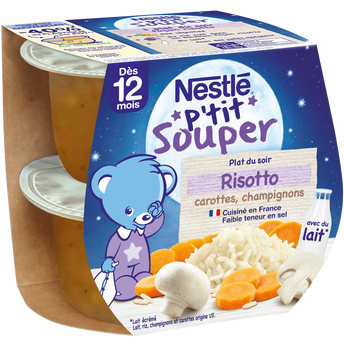 Image de Soupe risotto carottes champignon p'itt souper NESTLE, 2x200g