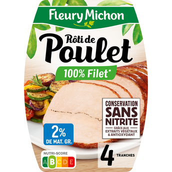 Image de Rôti de poulet cuit FLEURY MICHON 4 tranches