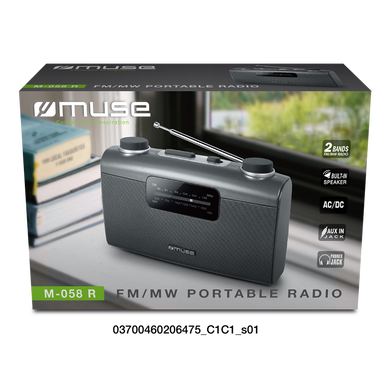 RADIO PORTABLE MUSE M058R-TUNER FM/MW-ENTREE AUXILIAIRE- PRISE