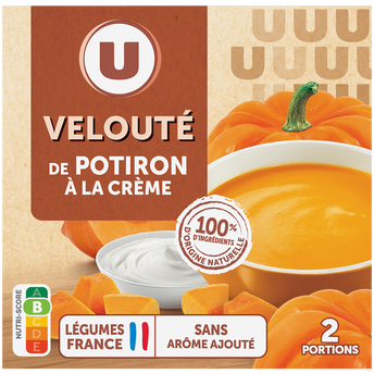 Image de U
Soupe Velouté de potiron à la crème fraîche 2 briques de 30cl