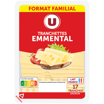 Image de U
Emmental pasteurisé 30%MG, tranchettes