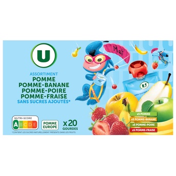 Image de U MAT ET LOU
Gourdes dessert fruitier aux 4 parfums sans sucre ajouté