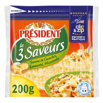 Image de Râpé aux 3 fromages Tomme, Emmental & Mozzarella PRESIDENT