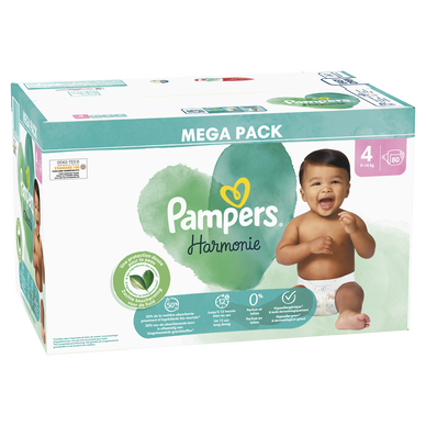 Lot de 2 cartons couches Pampers Harmonie taille 4 160 couches - Pampers