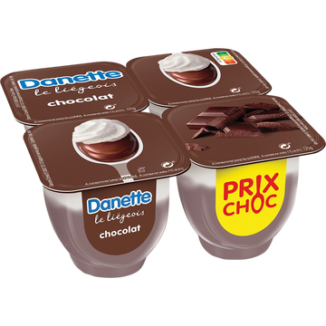 Danone Dessert Liégeois Chocolat Danette - 4x100g