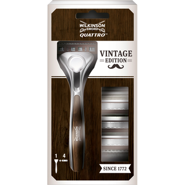 Wilkinson Rasoir Quattro Wood Origine Wilkinson +4 Lames