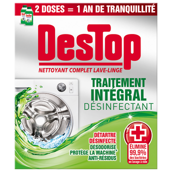 Image de Nettoyant complet désinfectant lave-linge traitement intégral, DESTOP,2 flacons de