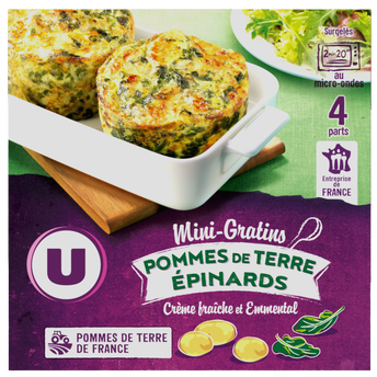 Image de U
Mini gratin pommes de terre épinards