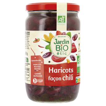 Image de Haricots rouges cuisinés façon chili JARDIN BIO, bocal